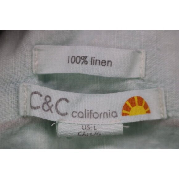 C & C California Sleeveless 100% Linen Button Up Tunic-Size Large-Beachy - Picture 4 of 8